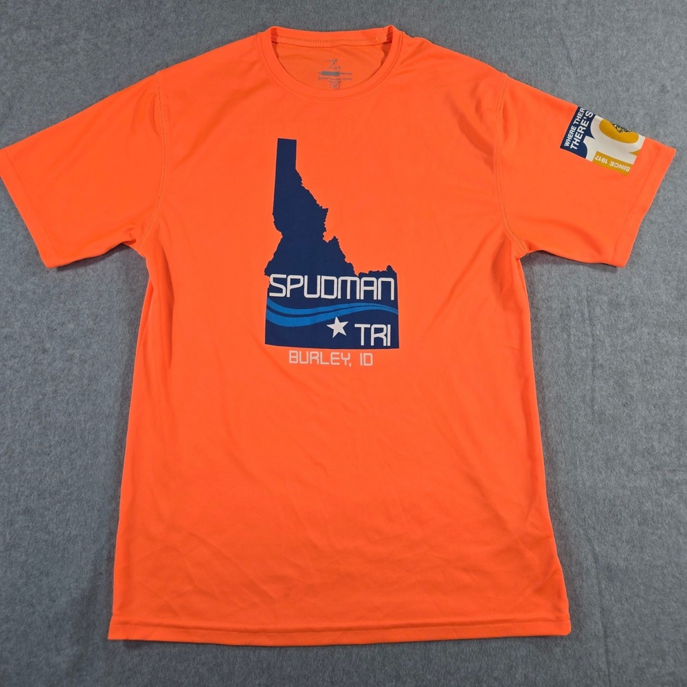 Zorrel Spudman Tri Burley Idaho Volunteer Performance Shirt Mens Medium Orange